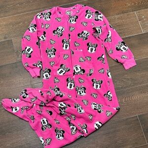 Disney Pink Onesie Pajamas with Minnie Print